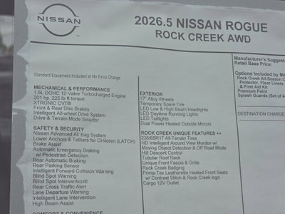 2026 Nissan Rogue Rock Creek