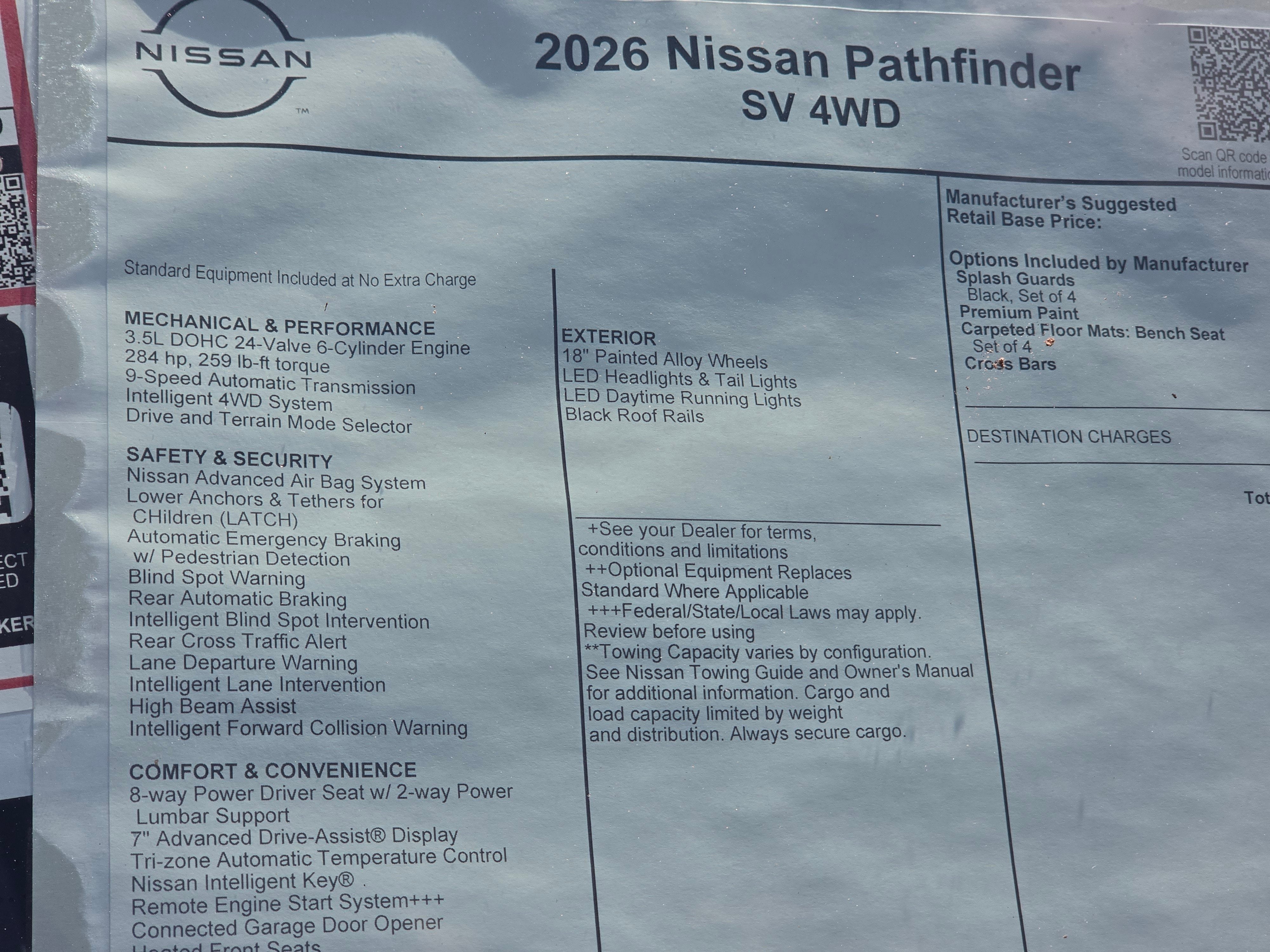 2026 Nissan Pathfinder SV