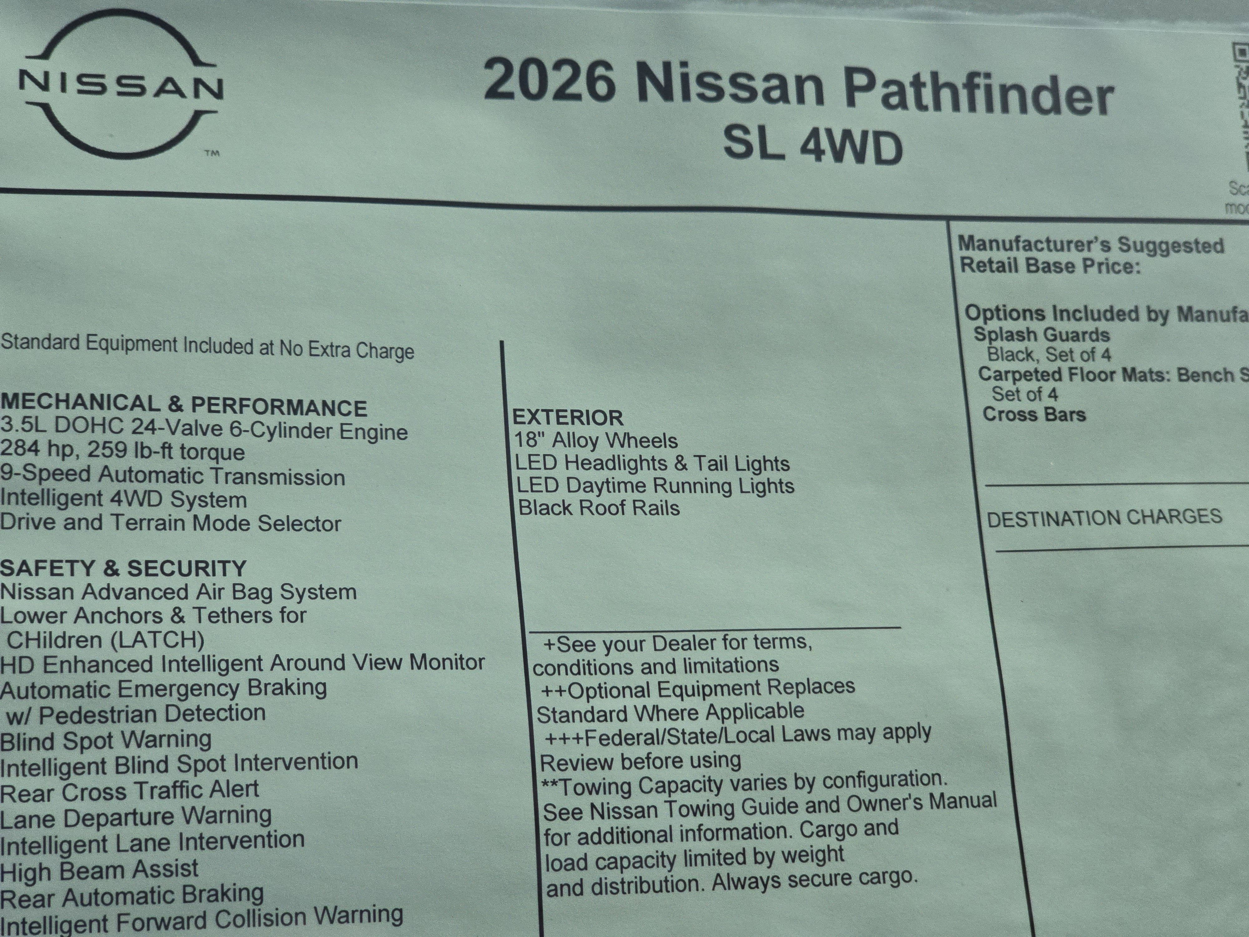 2026 Nissan Pathfinder SL