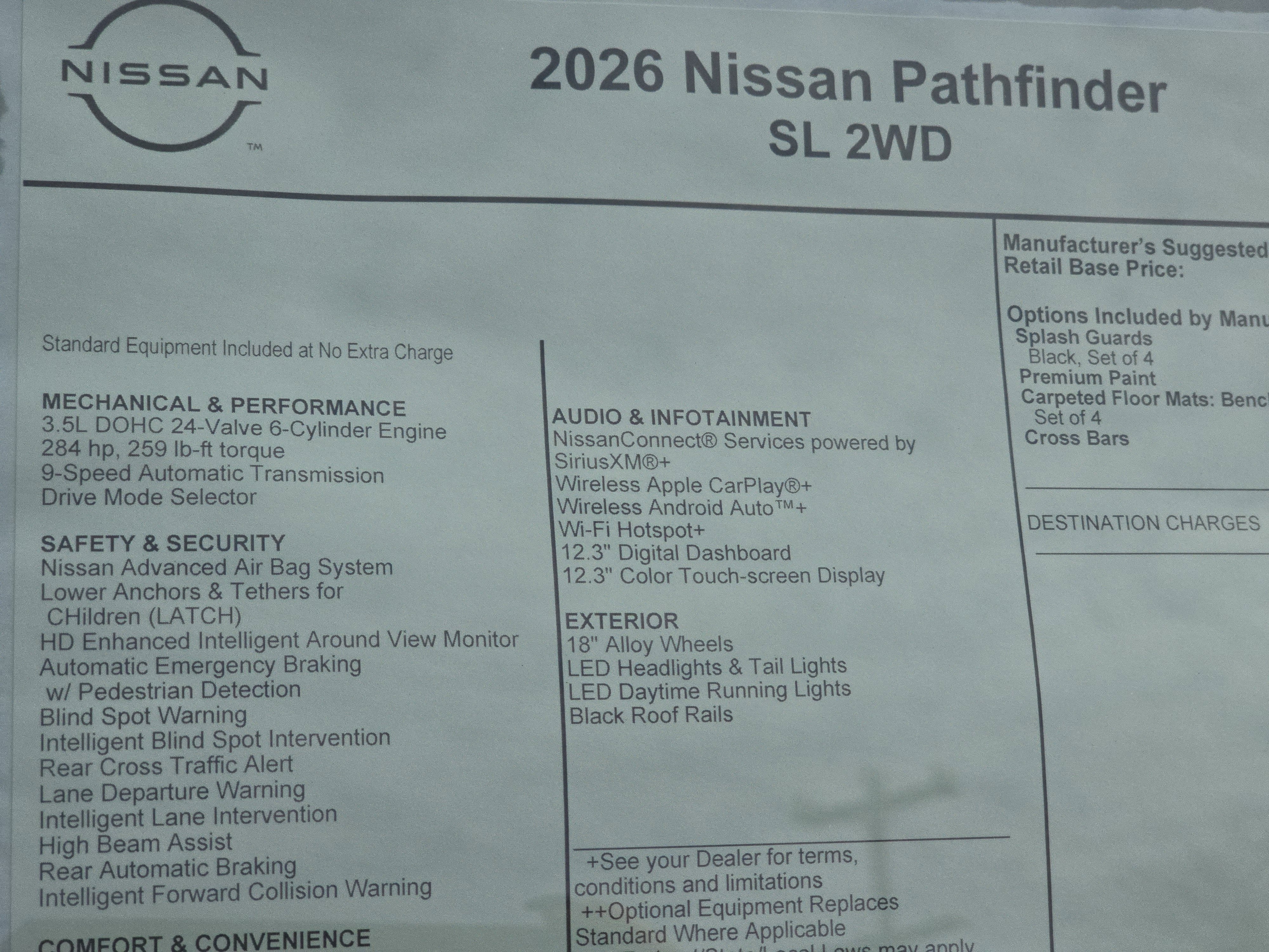 2026 Nissan Pathfinder SL