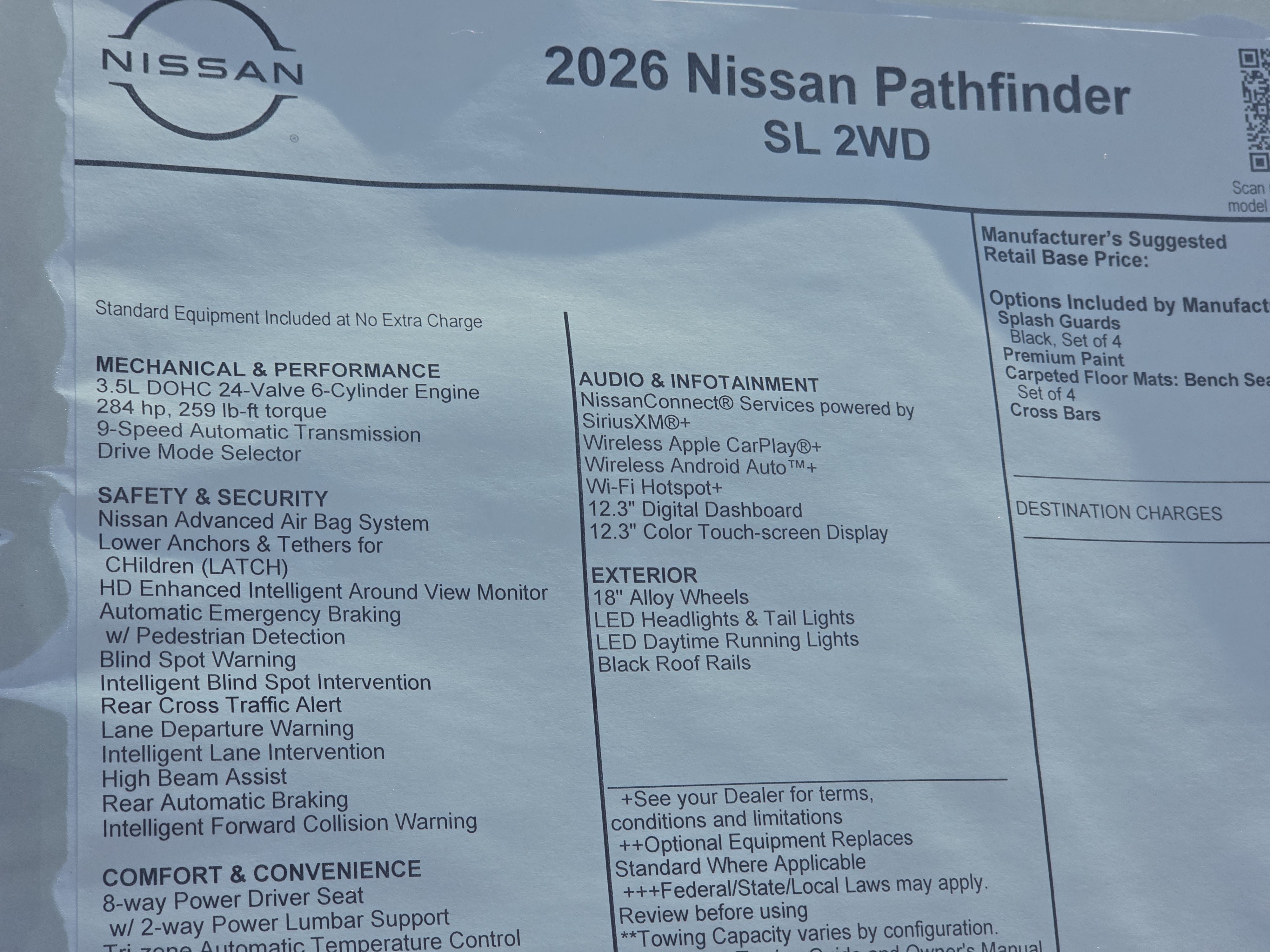 2026 Nissan Pathfinder SL
