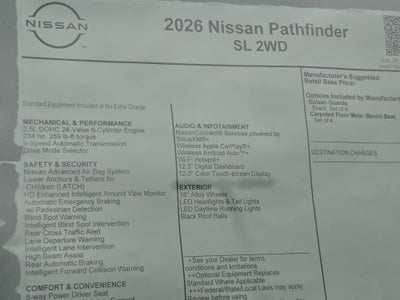 2026 Nissan Pathfinder SL