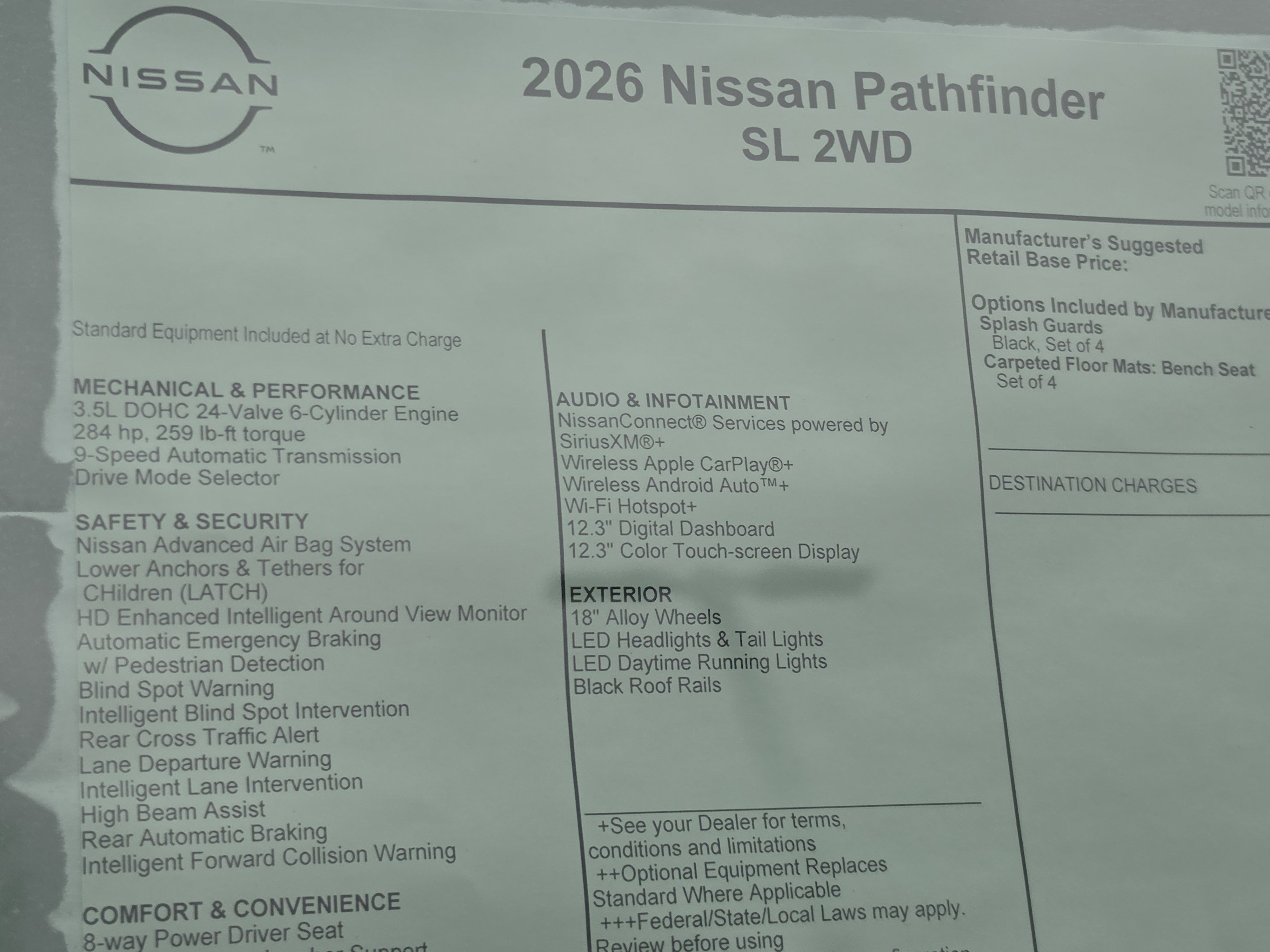 2026 Nissan Pathfinder SL