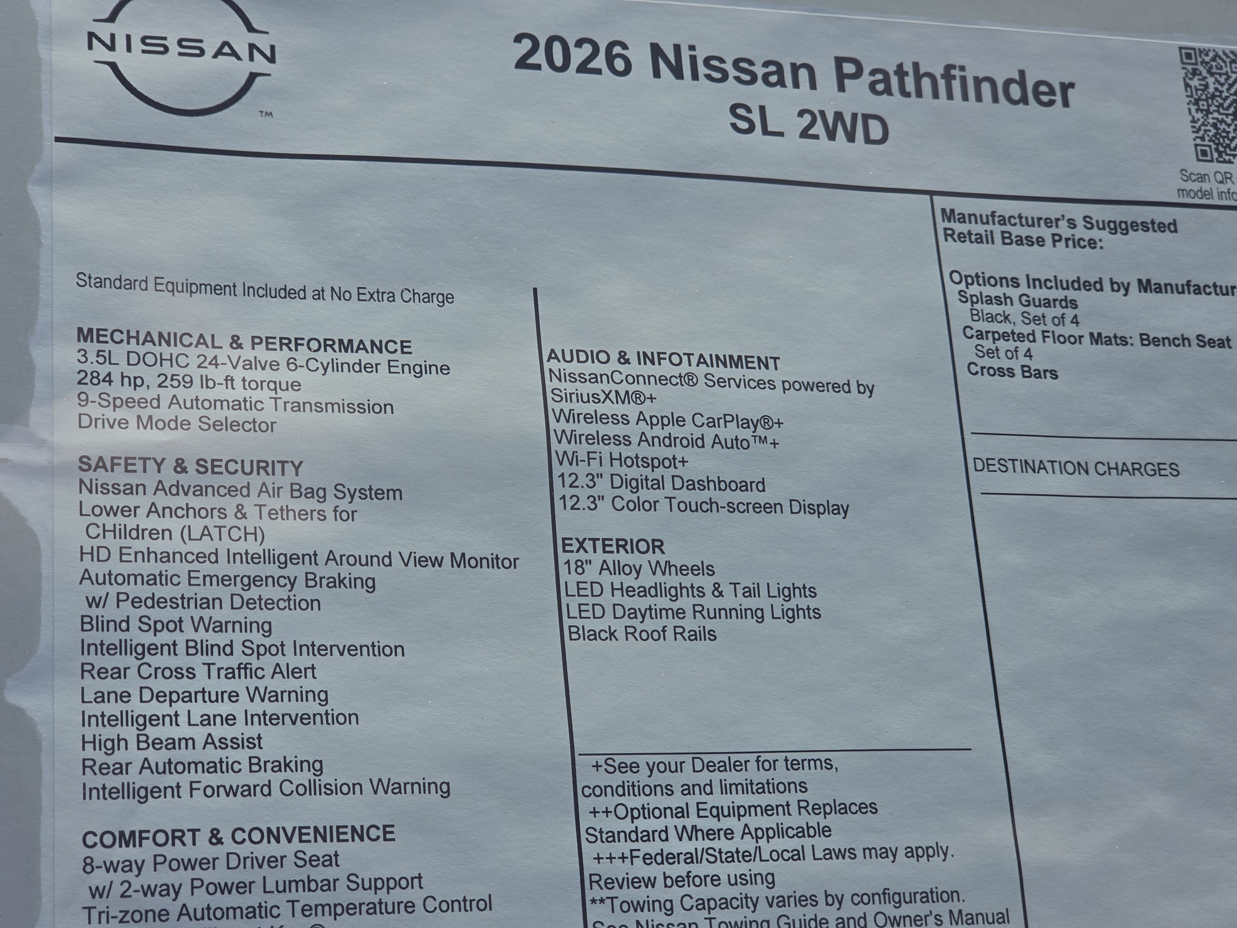 2026 Nissan Pathfinder SL