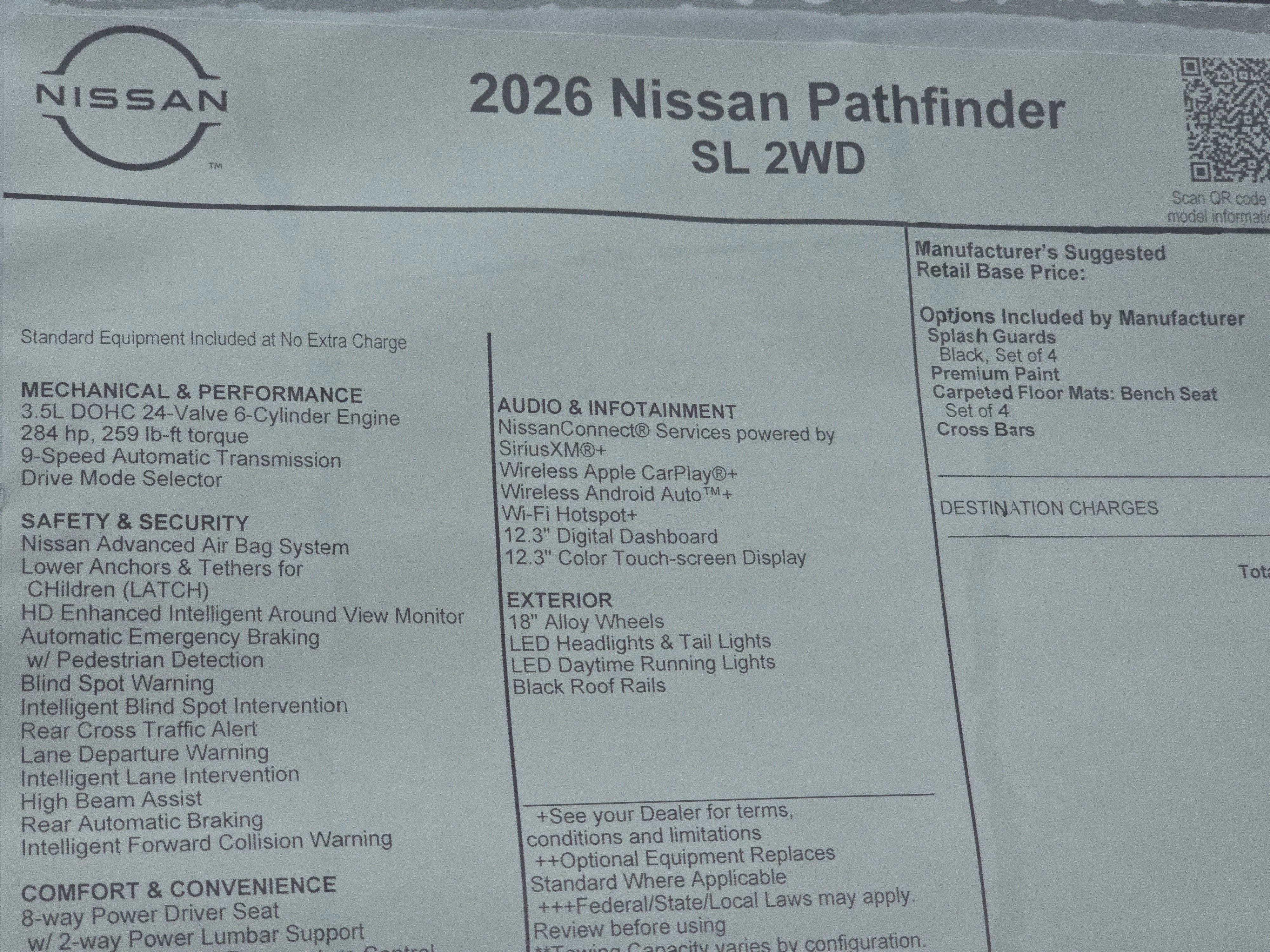 2026 Nissan Pathfinder SL