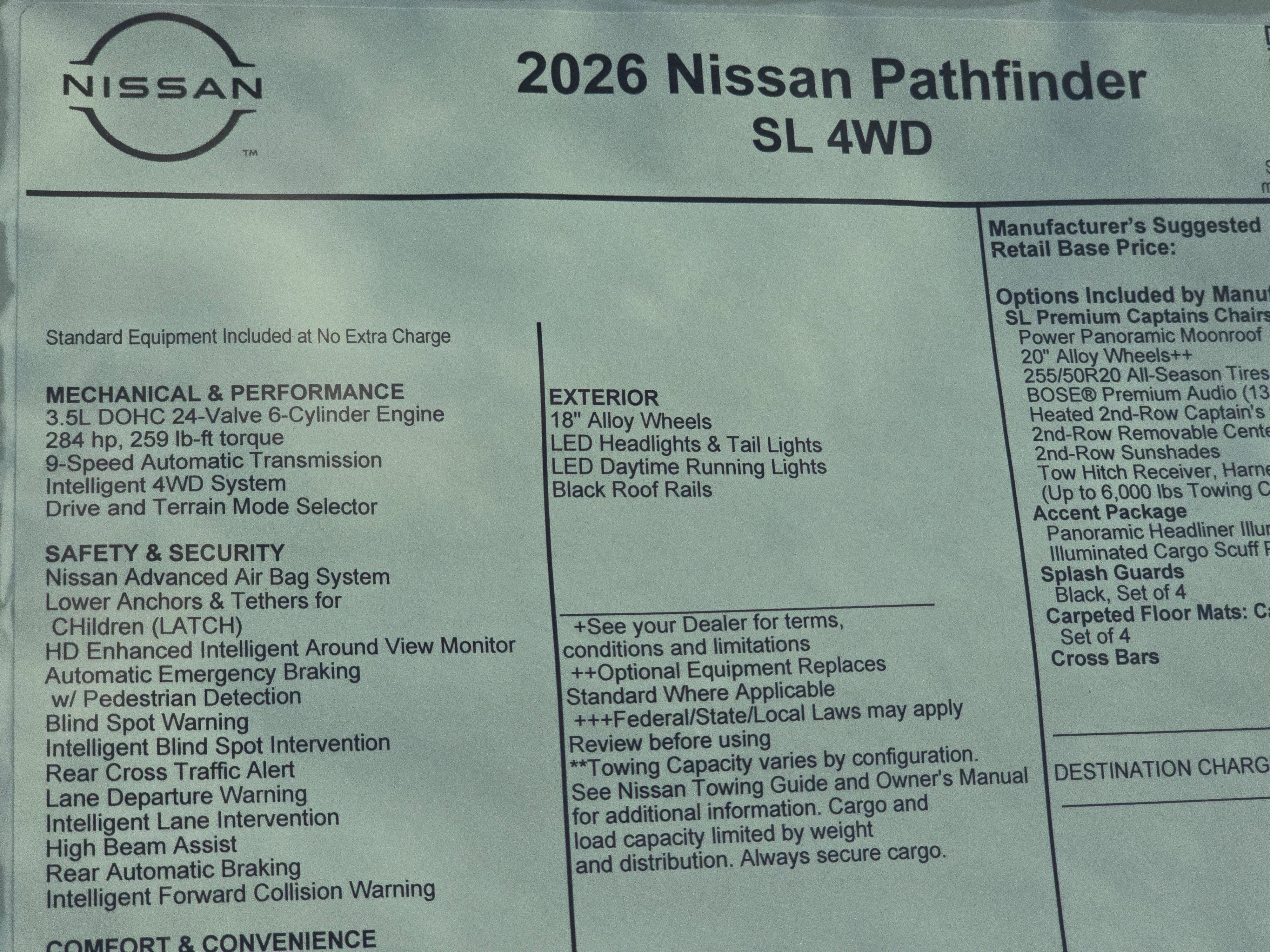 2026 Nissan Pathfinder SL