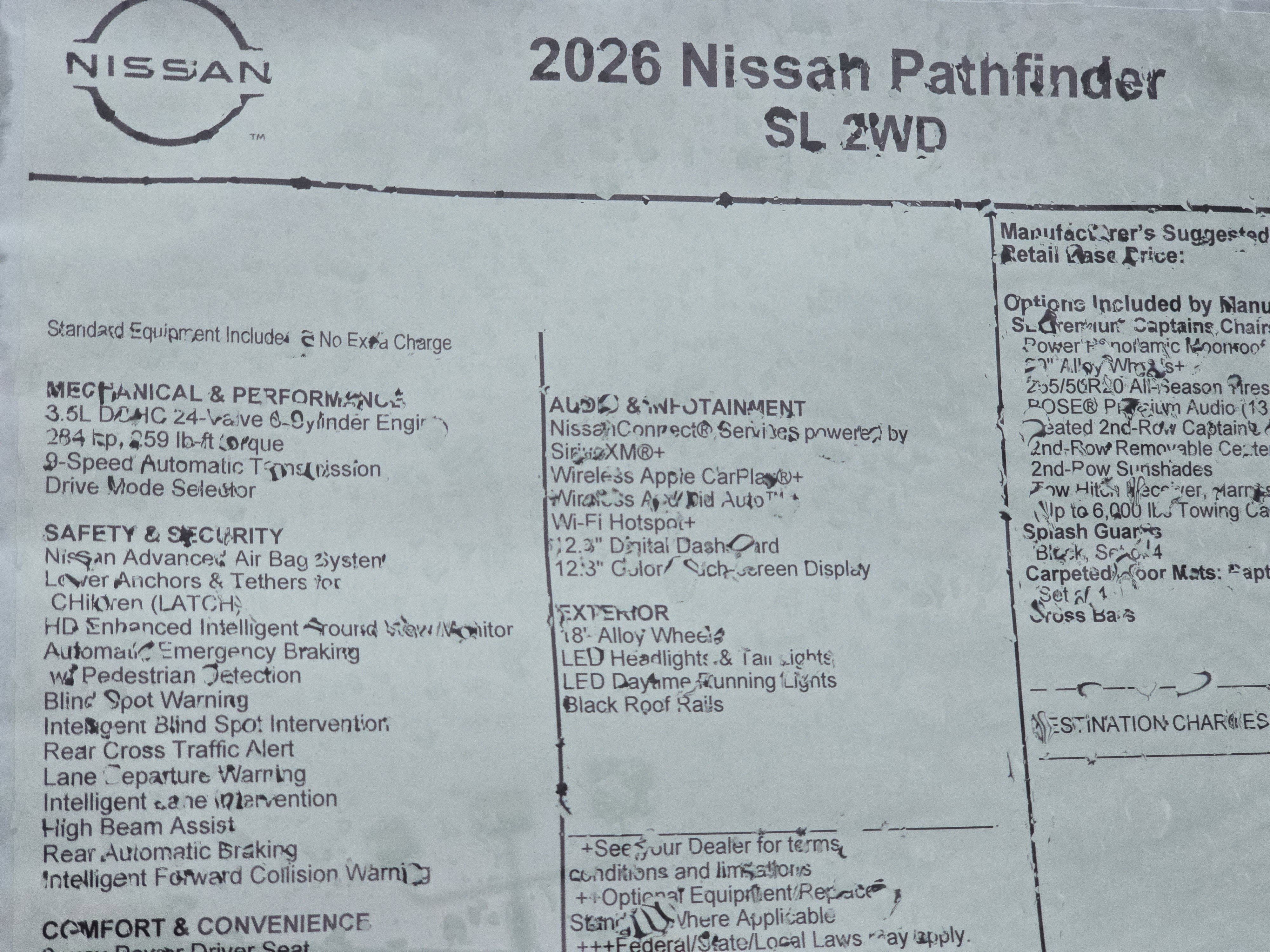 2026 Nissan Pathfinder SL