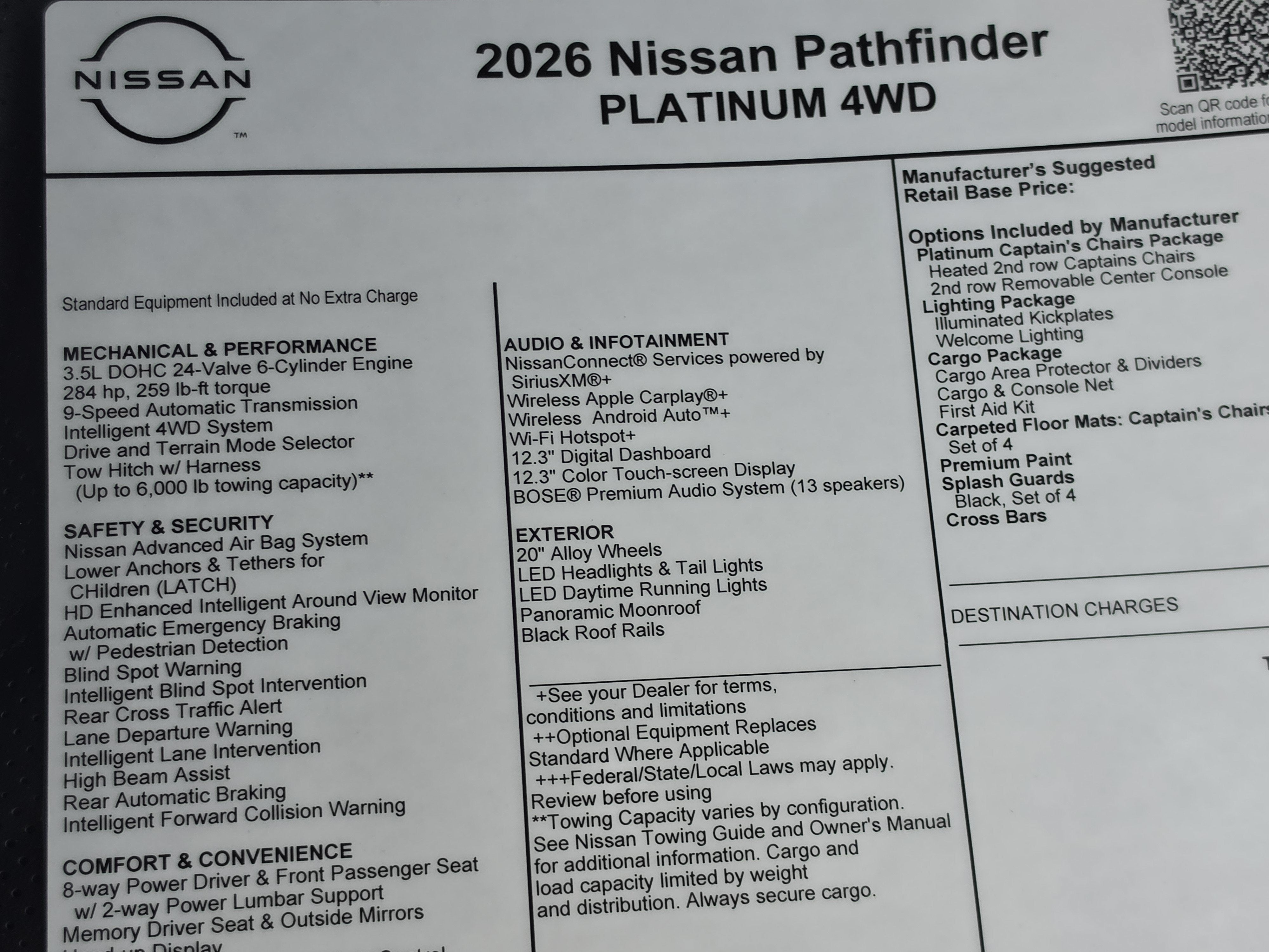 2026 Nissan Pathfinder Platinum
