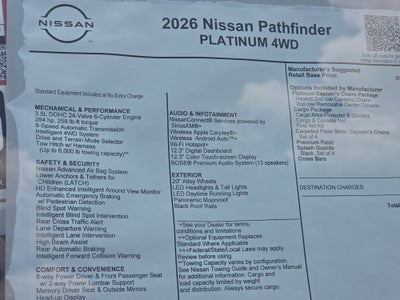 2026 Nissan Pathfinder Platinum