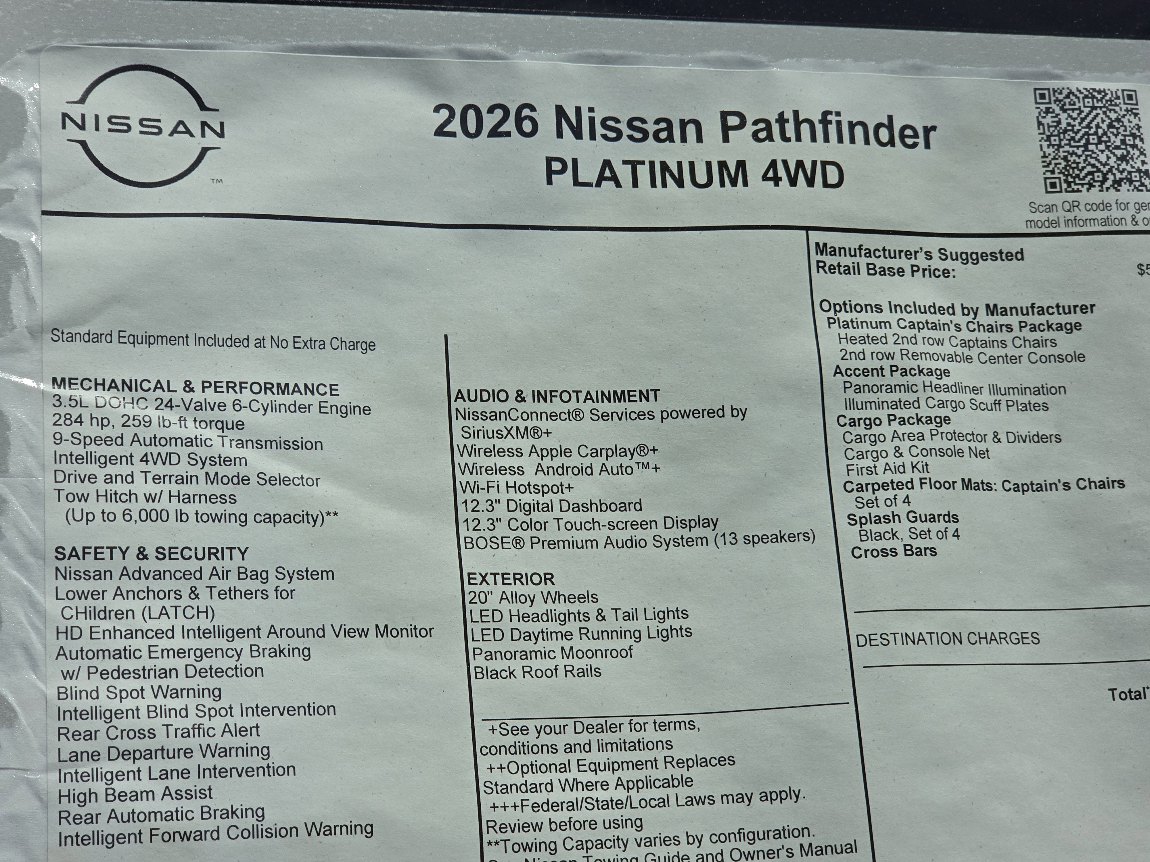 2026 Nissan Pathfinder Platinum
