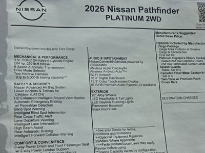 2026 Nissan Pathfinder Platinum