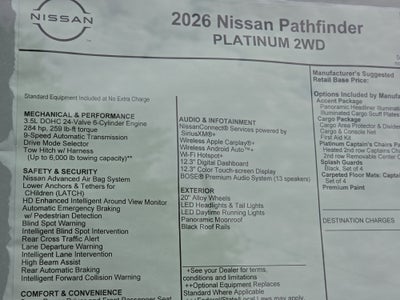 2026 Nissan Pathfinder Platinum
