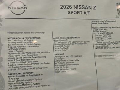 2026 Nissan Z Sport
