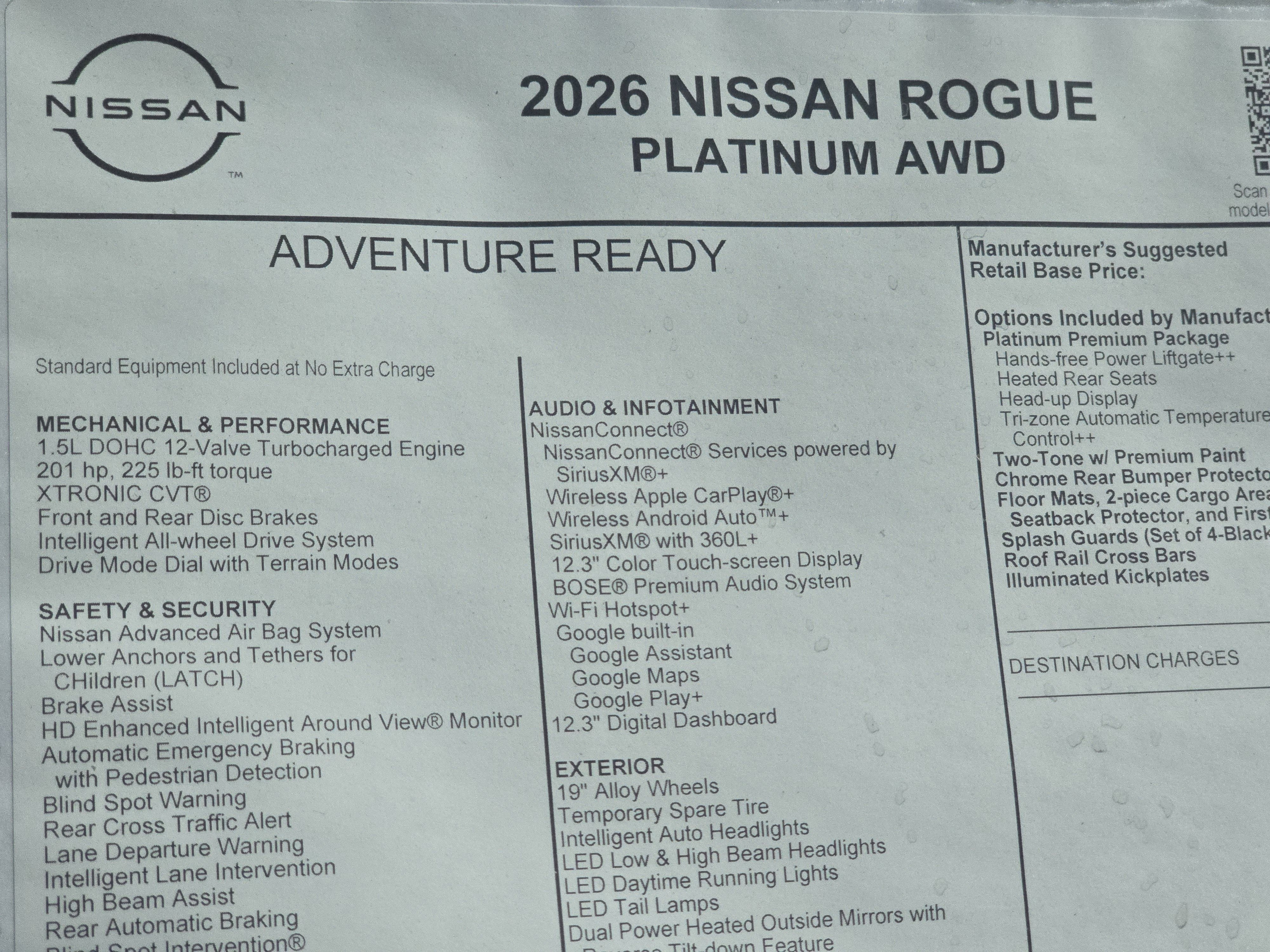 2026 Nissan Rogue Platinum
