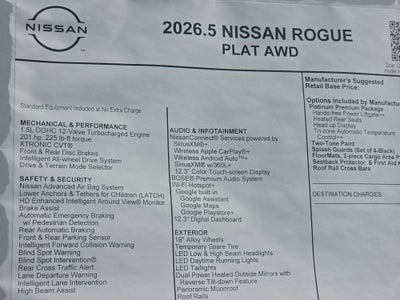 2026 Nissan Rogue Platinum