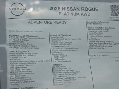 2026 Nissan Rogue Platinum