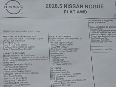2026 Nissan Rogue Platinum
