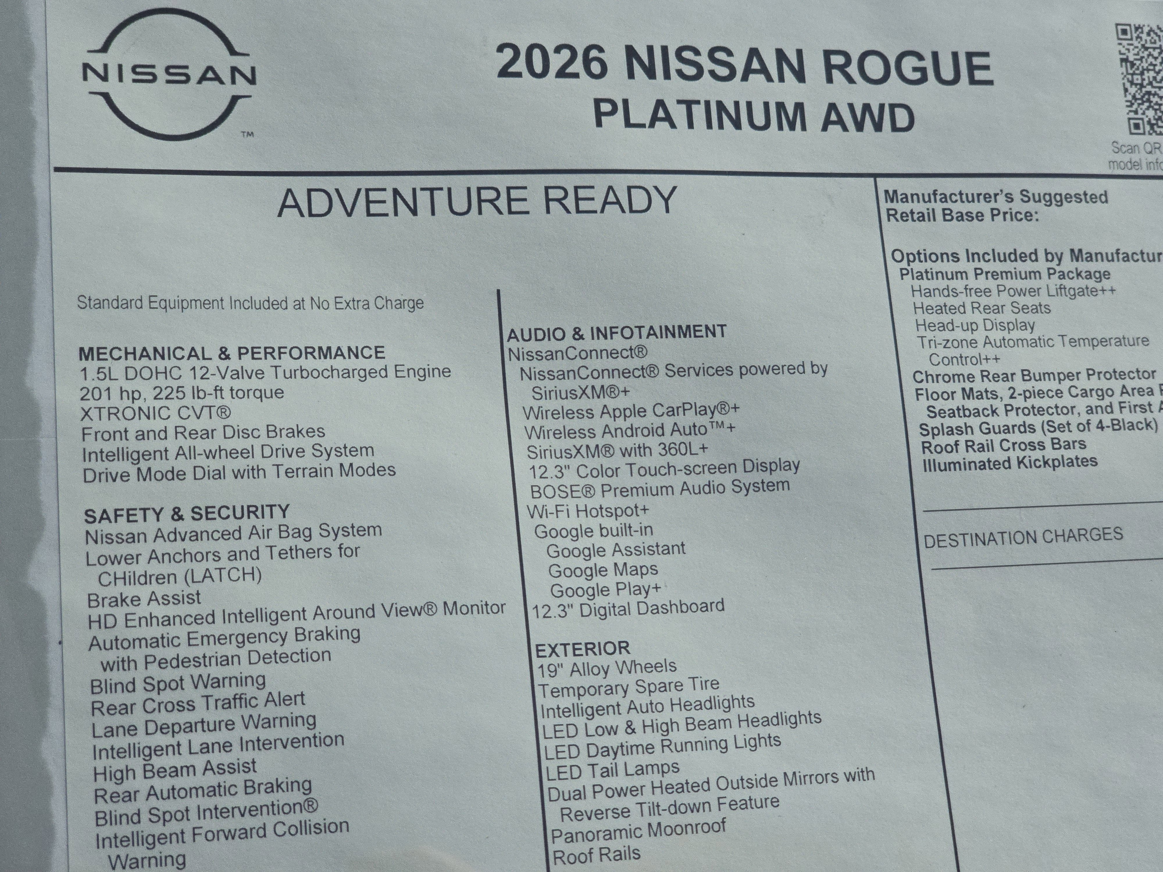 2026 Nissan Rogue Platinum