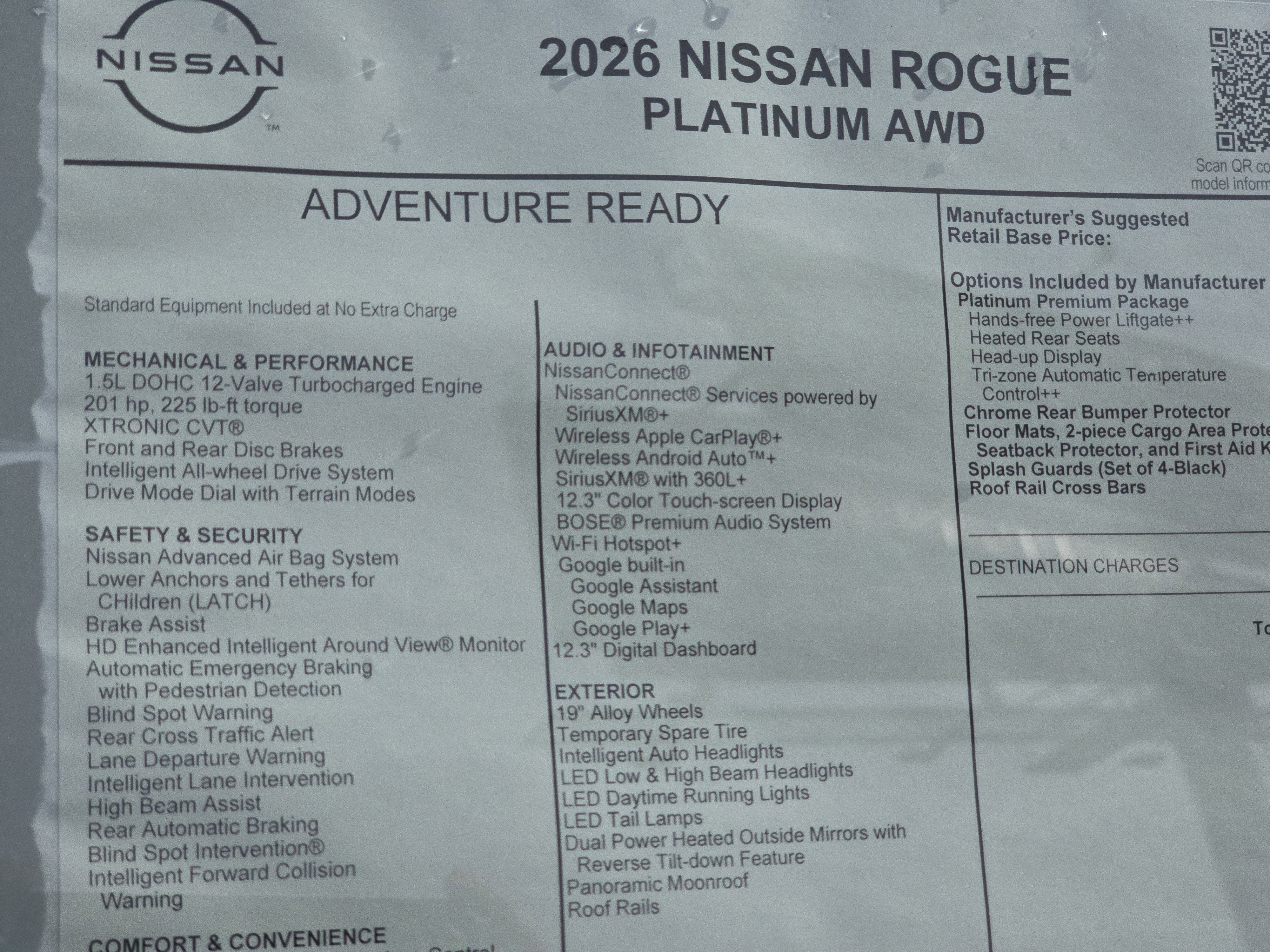 2026 Nissan Rogue Platinum
