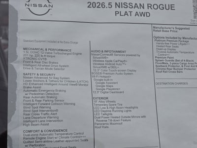 2026 Nissan Rogue Platinum