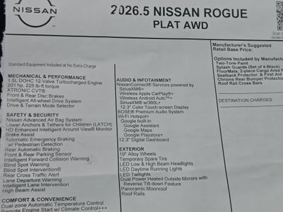 2026 Nissan Rogue Platinum