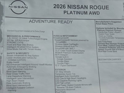 2026 Nissan Rogue Platinum