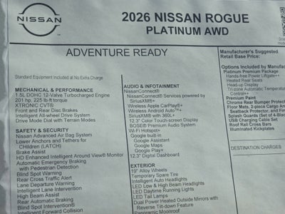 2026 Nissan Rogue Platinum