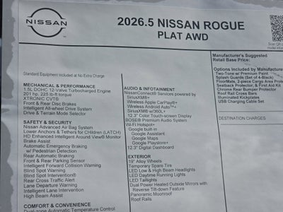 2026 Nissan Rogue Platinum