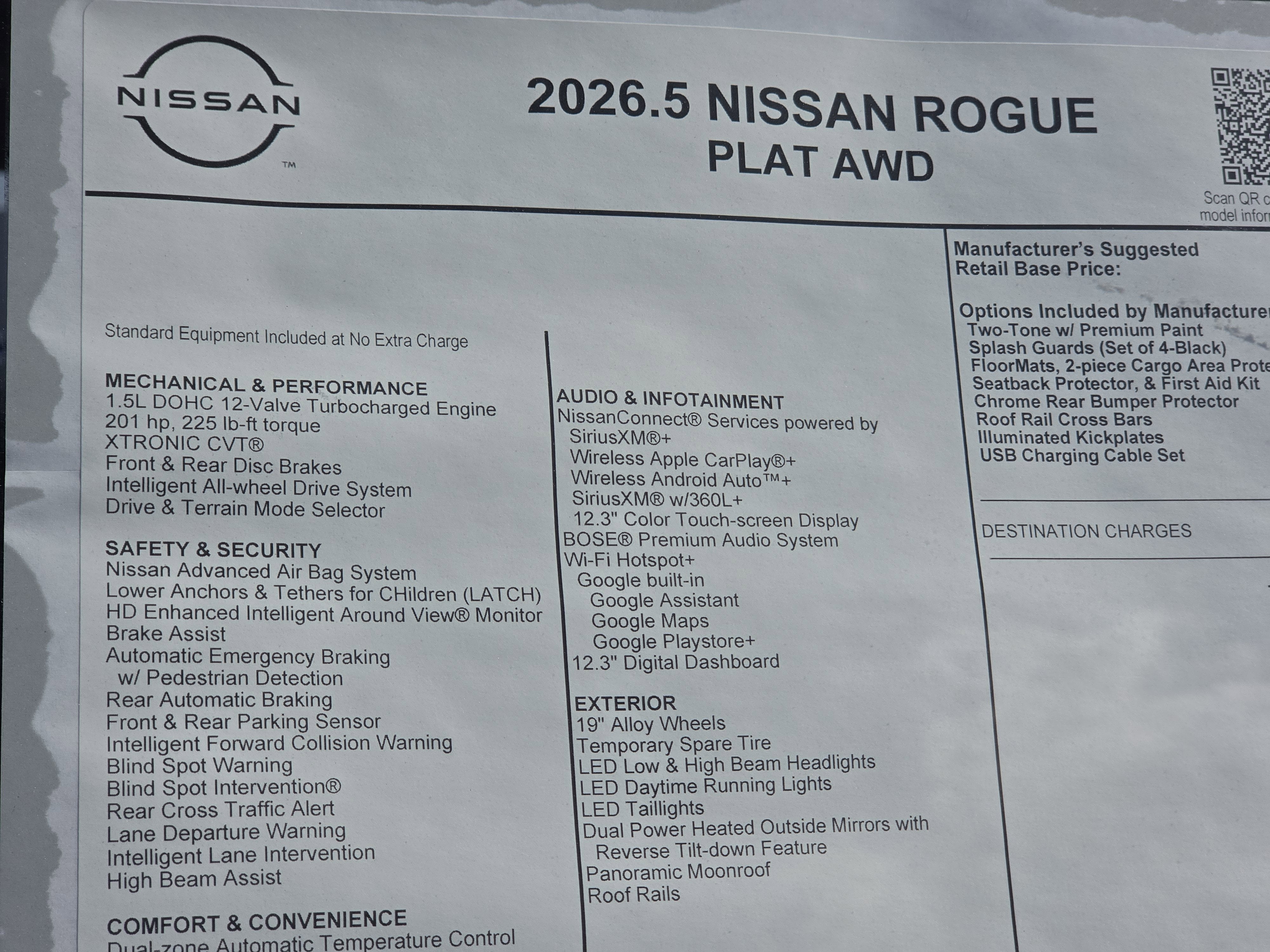 2026 Nissan Rogue Platinum