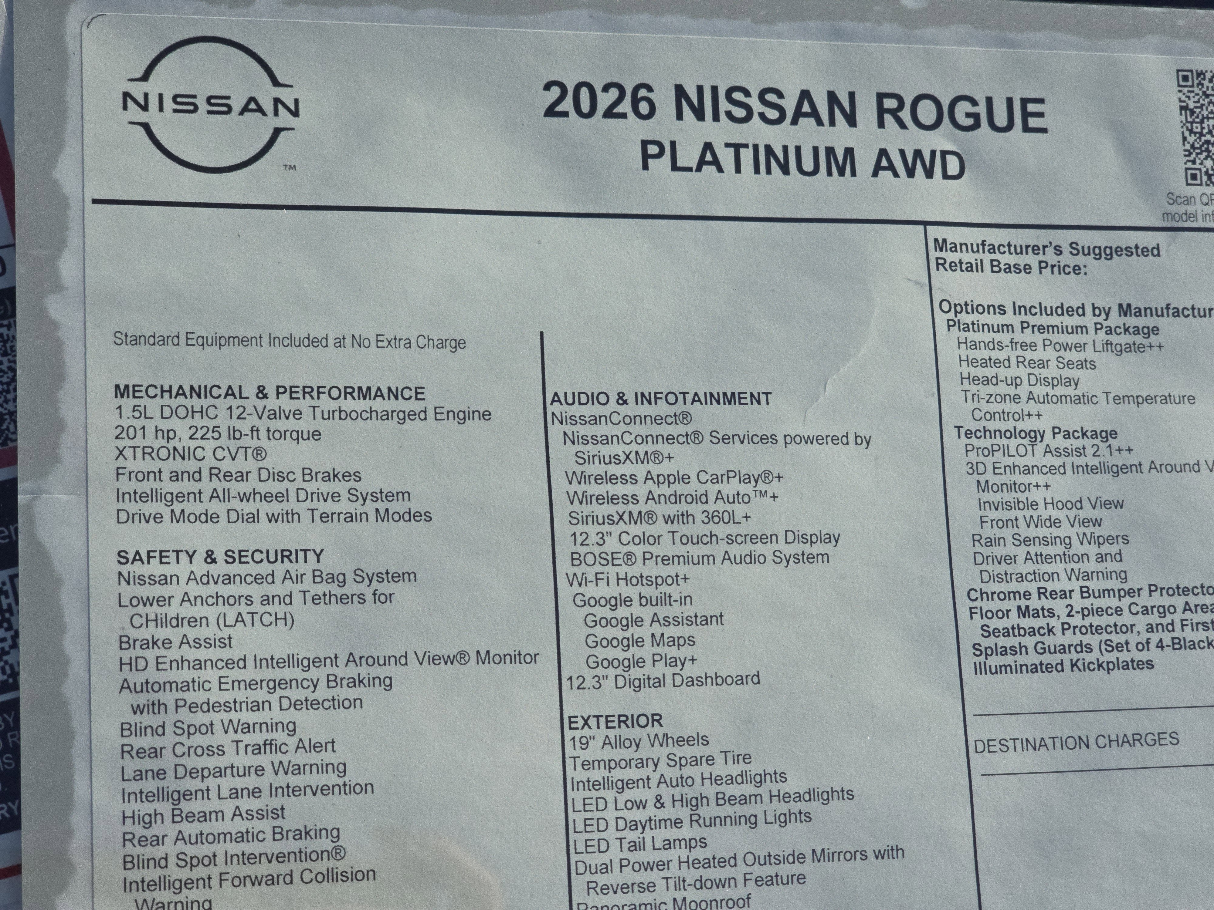 2026 Nissan Rogue Platinum